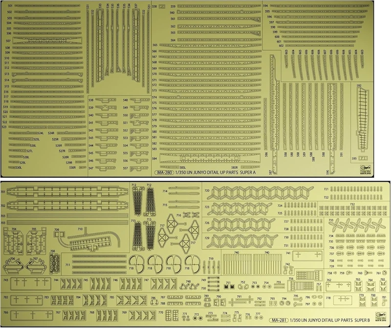 Hasegawa HQG65 1:350 Scale IJN Aircraft Carrier Junyo Detail Up Etching Parts Super Model Kit