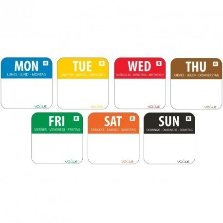 Vogue GH326 Dissolvable Day of the Week Prepared Label Set (Pack of 1750)