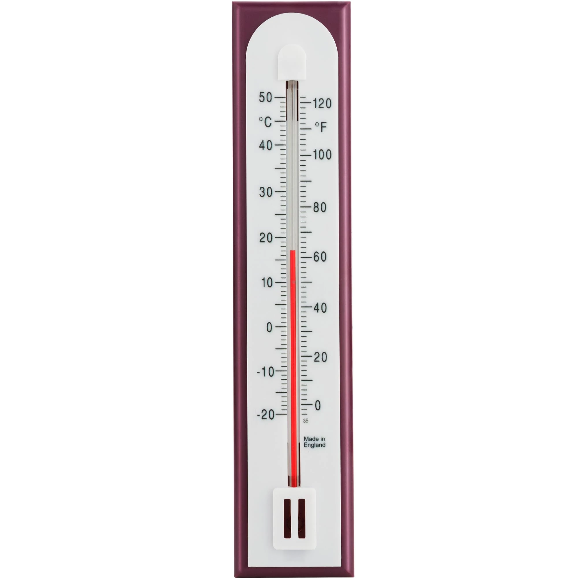 Accurate Room Thermometer For Use As Room Temperature Thermometer Monitor In The Home Office Garden or Greenhouse Easily Wall Mounted Indoor Outdoor (Burgundy)