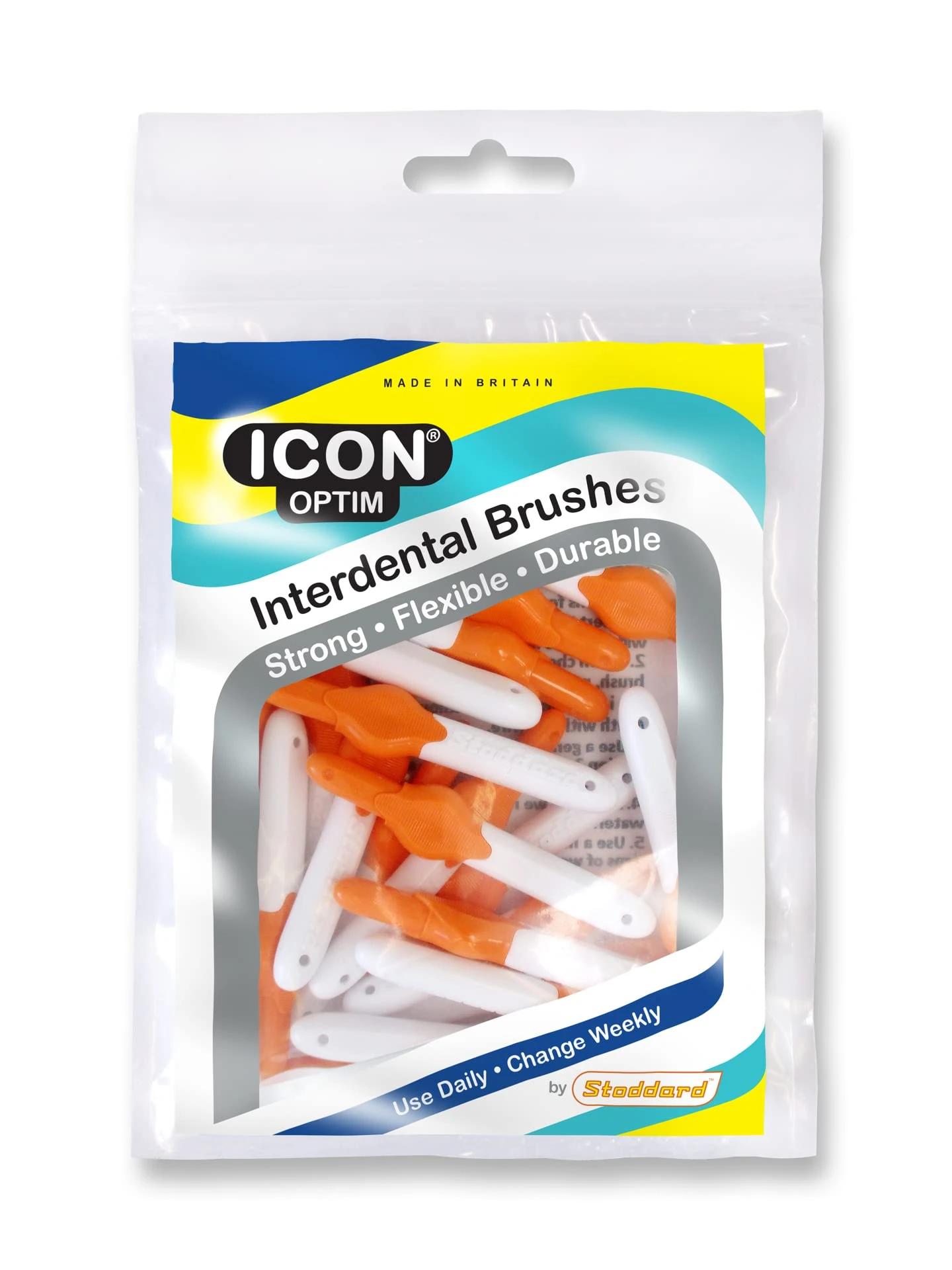Stoddard Icon Orange Antibacterial Interdental Brush - 25 Brush in 1 Pack