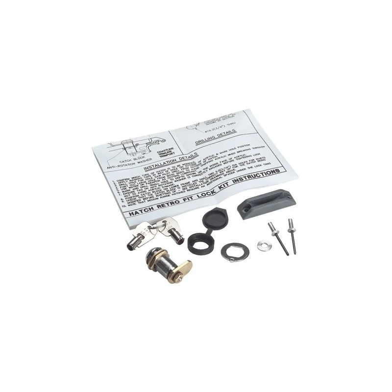 Lewmar Hatch Lock & Key Kit S/S, Exact Match Replacement Part, Seamless Installation - 360259990 - Image 1