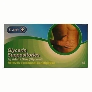 Glycerin Suppositories 4g Adult Size (12 x 12 Suppositories) by Care