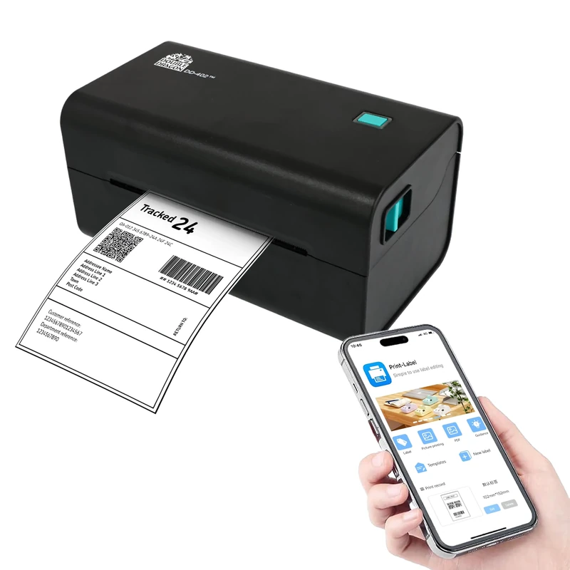 Double Dragon 4” Direct Thermal Label Printer, 203 DPI, USB/Bluetooth/Wi-Fi, For Windows, Mac (USB), Android & iOS, Ink-Free, 4x6 Thermal Shipping Label Printer for Amazon, eBay, Royal Mail, UPS, DPD