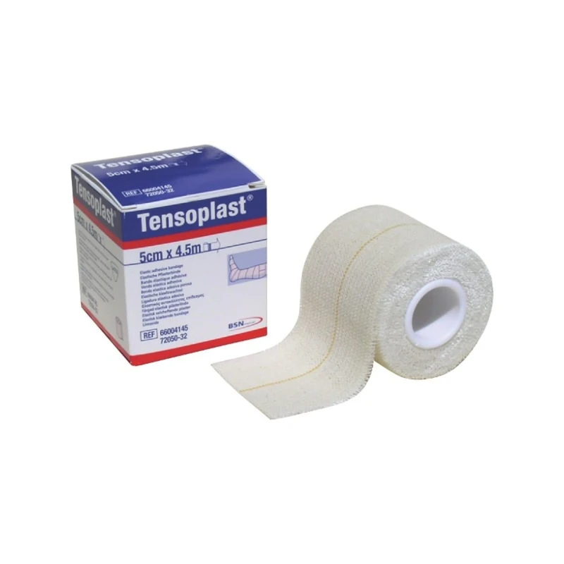 Tensoplast Elastic Adhesive Bandage, EAB Tape for Firm Compression, with Medium Support for Joints, Individually Boxed Roll, 5cm x 4.5m, Pack of 12, Multi