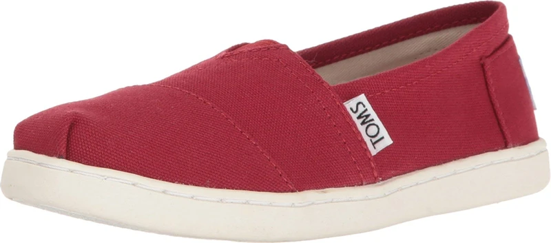 TOMS Timeless Comfort Canvas Alpargata Shoes - Slip-On Design with Cushioned Insole for Everyday Style and Durability Red