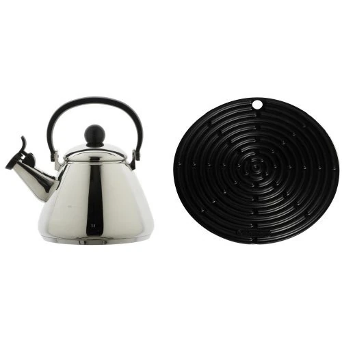 Le Creuset Kone Kettle with Whistle, 1.6 L - Stainless Steel with Cooling Tool