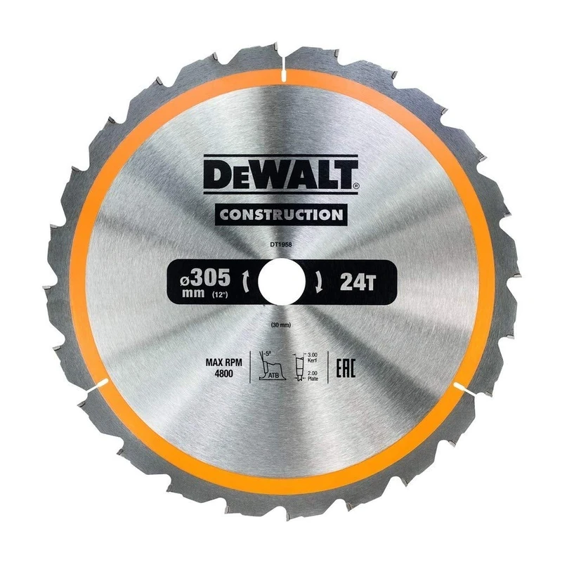DEWALT DT1958-QZ-Construction Sheet 305x30mm 24D, 305/30 mm 24WZ
