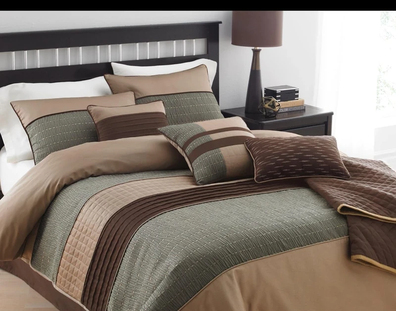 Riverbrook Home Bedding Comforter, Polyester, Lexia-Brown/Multicolor, Queen, 7-Piece Set