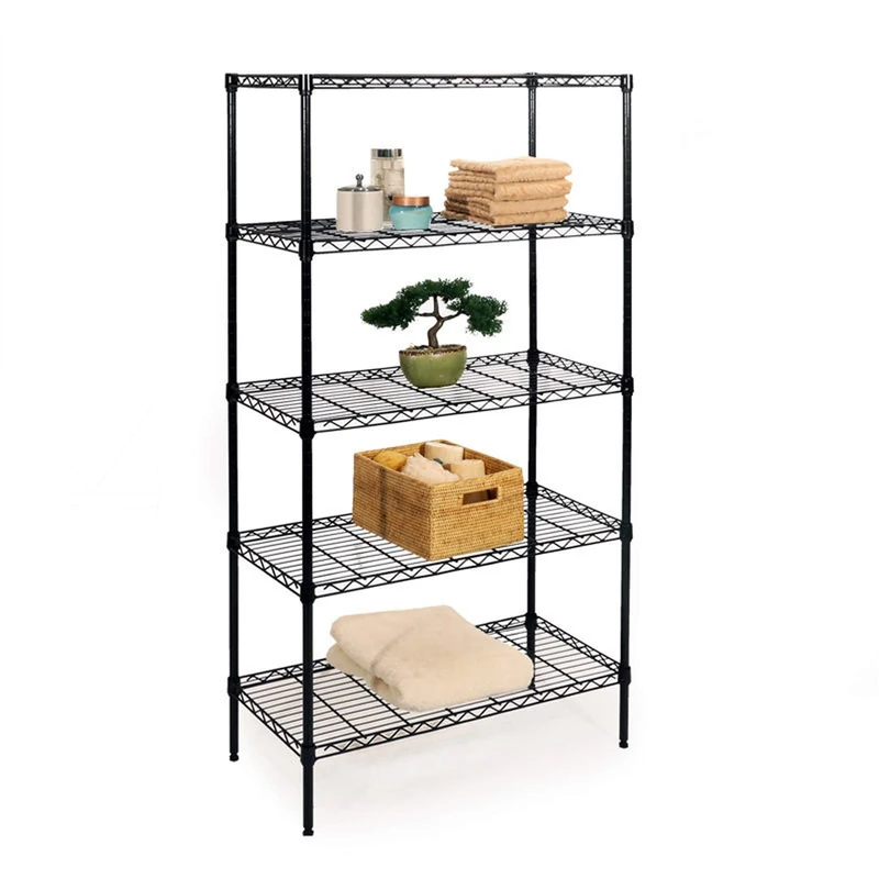 Seville Classics 5-Tier Steel Wire Shelving, Black, 76.2 cm x 35.6 cm x 152.4 cm (L x W x H)