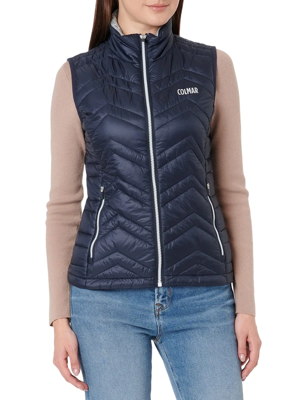 COLMAR Levity Evo Down Women's Gilet Vest, Womens, Levity Evo Down Vest, navy Blue, L