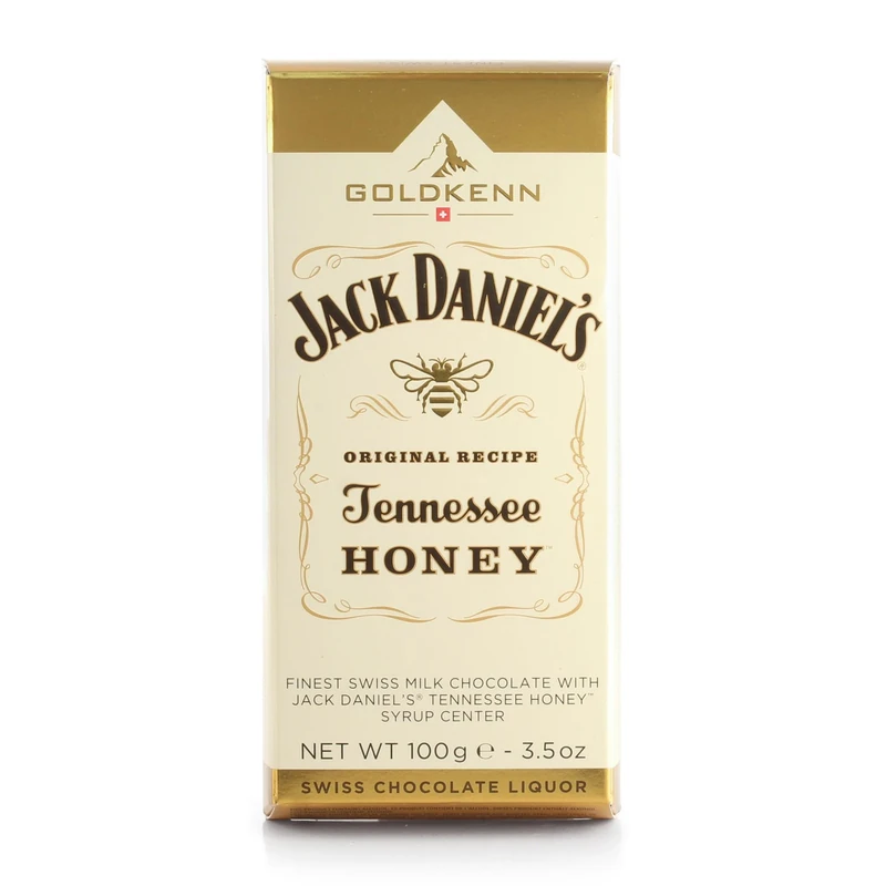 Jack Daniel's Tennessee Honey Liqueur Swiss Chocolate Bar | 100g Premium Milk Chocolate | Goldkenn Liqueur Collection