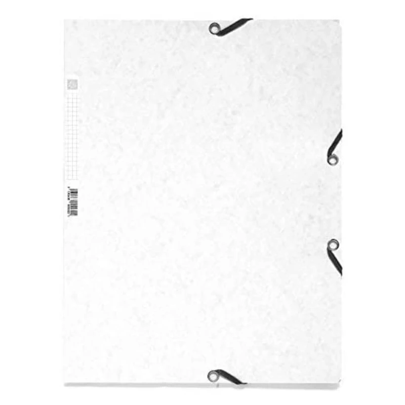Exacompta - Ref 55506E - Europa Elasticated 3 Flap Folders (Pack of 25) - 24 x 32cm, Suitable for A4 Documents, 400gsm Genuine Premium Pressboard - White