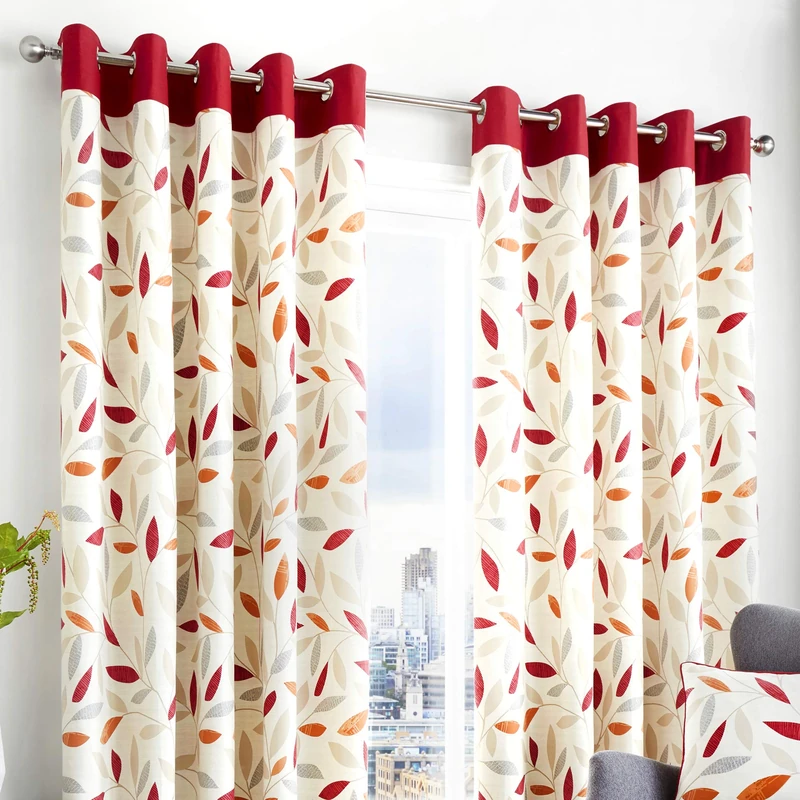Fusion Beechwood Curtains, 229 x 183cm, Red, 90" Width x 72" Drop