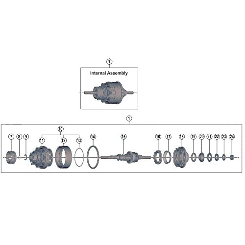 Shimano SPARE PART SGC6000-8D internal assy 187mm