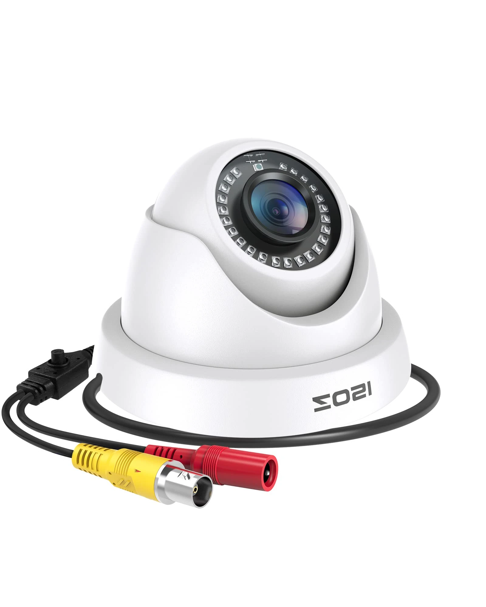 ZOSI 2.0MP 1080P 1920TVL Hybrid 4-in-1 TVI CVI AHD CVBS Security Surveillance CCTV Dome Camera, Weatherproof 80ft IR Day Night Vision For 960H,720P,1080P,5MP,4K analog Surveillance DVR (White)