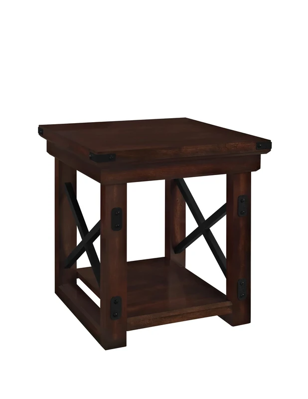Ameriwood Home Wildwood Wood Veneer End Table, Brown, 51 x 51 x 51cm