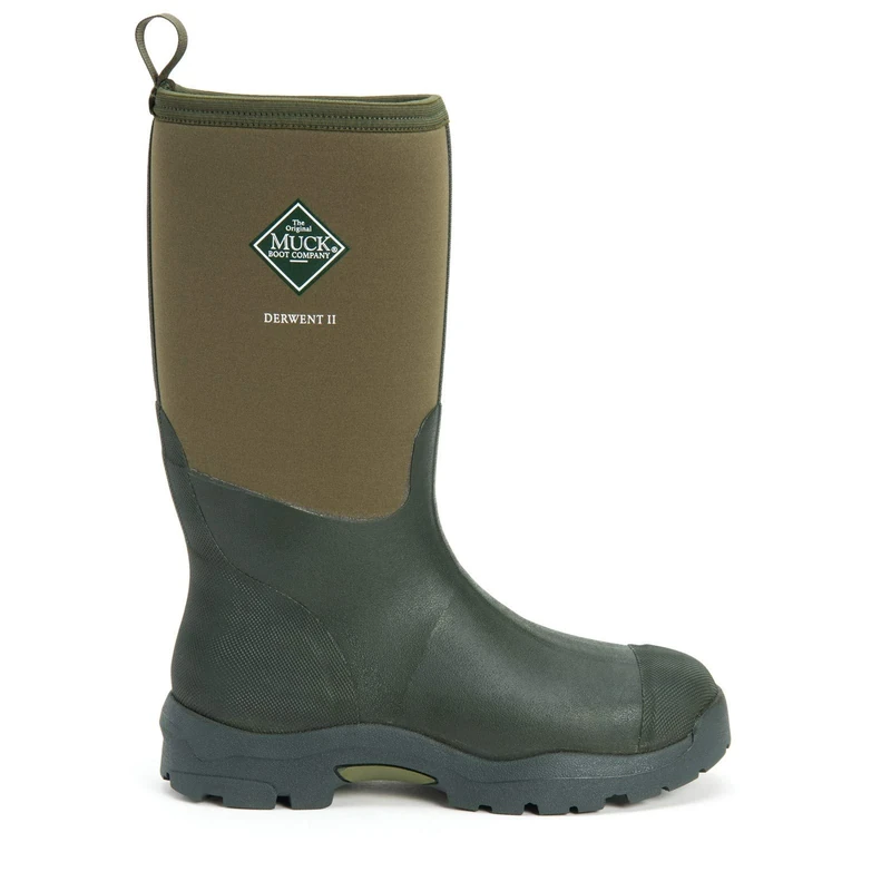 Muck Boots Unisex Derwent II Pull On Waterproof Wellington Boot, Dark Green, 5