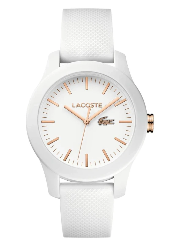 Lacoste Analogue Quartz Watch for Women LACOSTE.12.12 Collection with White Silicone Bracelet - 2000960