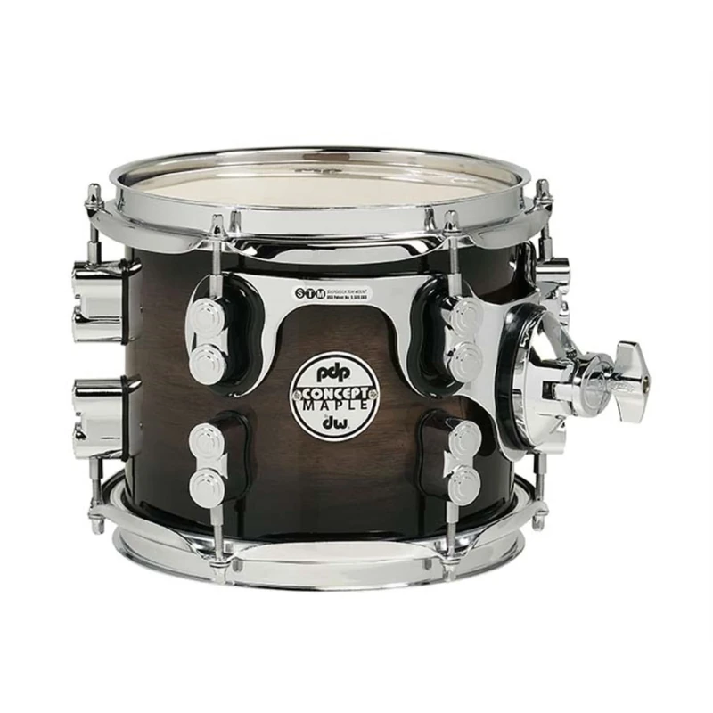 DW Concept Exotic Series Walnut to Charcoal Burst, Suspended Tom 8 x 7 in.
