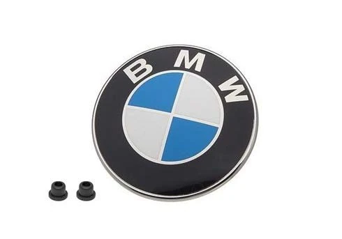 BMW Hood Emblem Logo Badge Roundel 82mm Genuine OE 51148132375 + Grommets 51141807495
