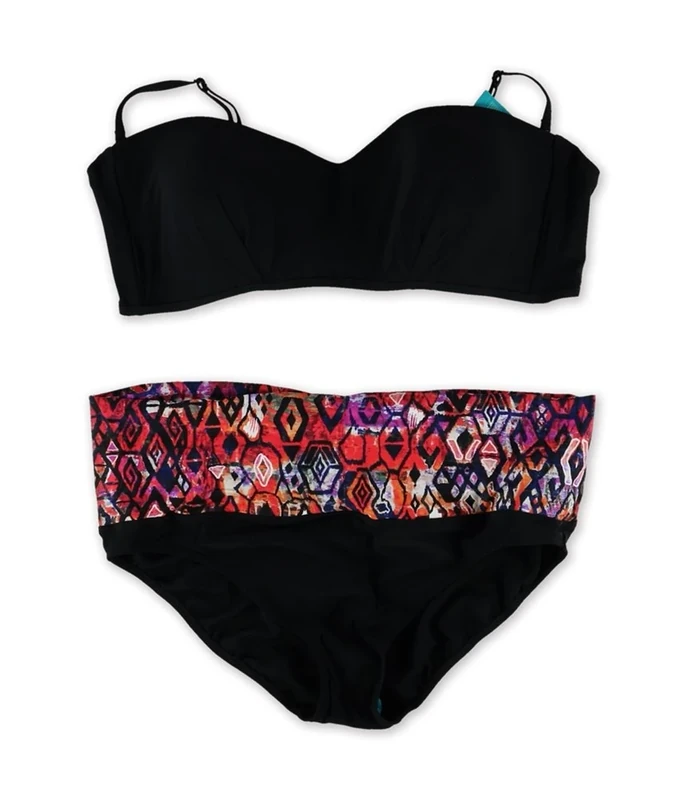 Profile Womens Padded Bnaded Brief 2 Piece Bandeau multipnkblk 16 - Image 1