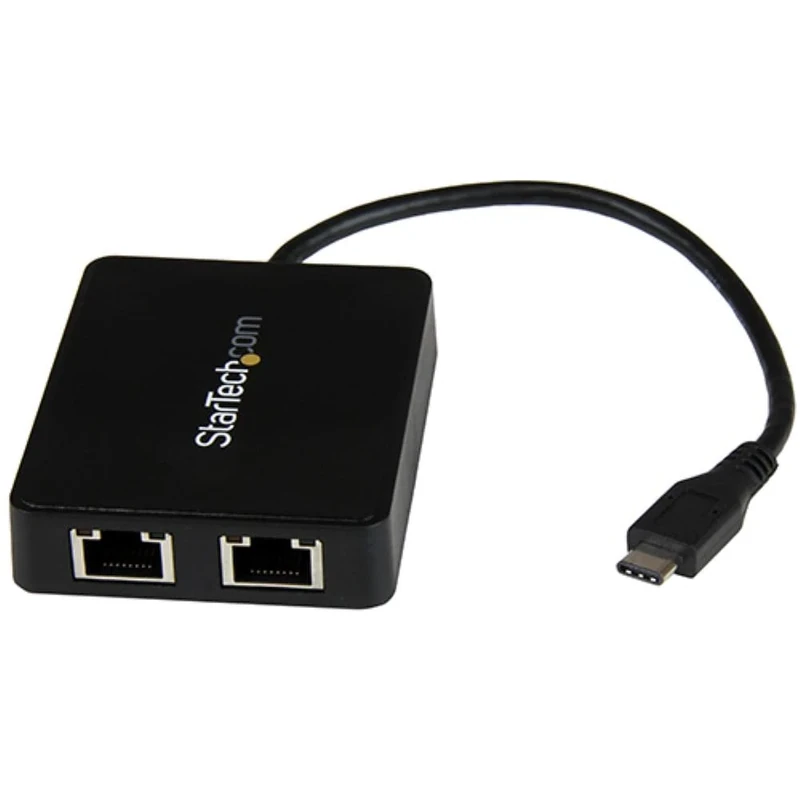 StarTech.com USB-C to Dual Gigabit Ethernet Adapter with USB 3.0 (Type-A) Port - USB Type-C Gigabit Network Adapter (US1GC301AU2R)