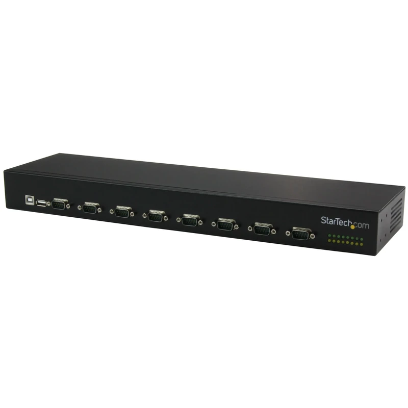 StarTech.com USB to Serial Hub - 8 Port - COM Port Retention - Rack Mount and Daisy Chainable - FTDI USB to RS232 Hub (ICUSB23208FD), black