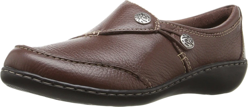 Clarks Women's Ashland Lane Q Slip-On Loafer, Redwood, 4 UK