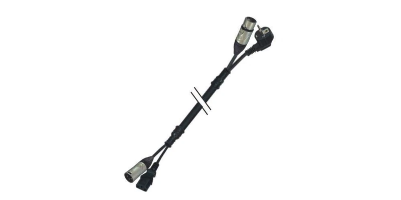 Audibax Cable XLR Macho a XLR Hembra 10 Metros + Toma 220 V