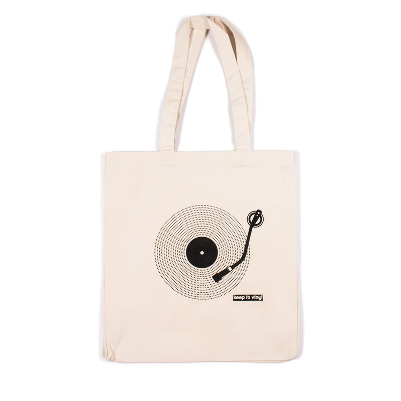 Strand Clothing Vinyl Record Turntable Cotton Canvas Tote Bag