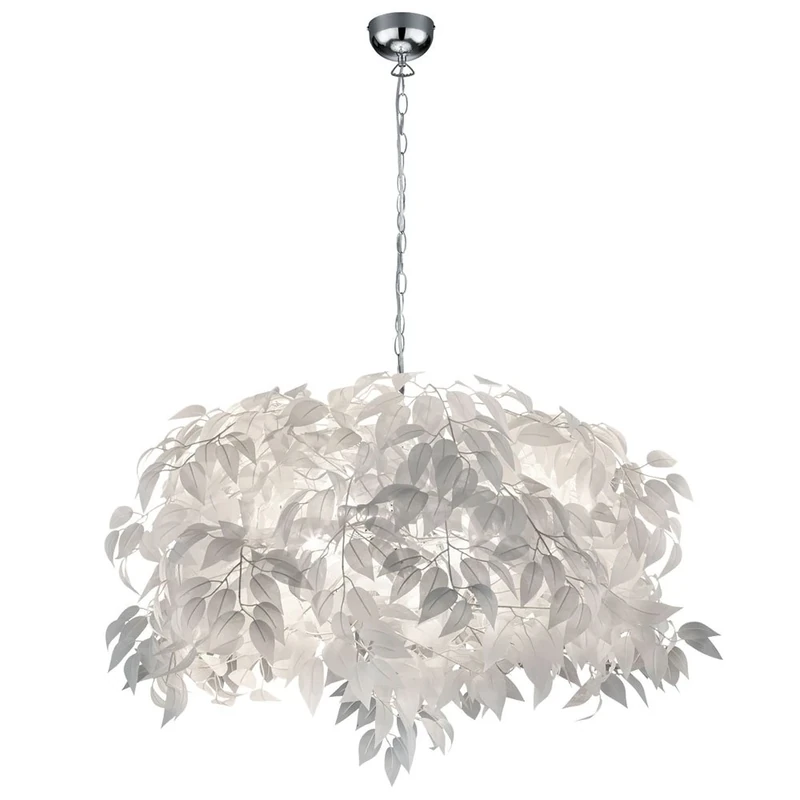 Reality Leuchten R10464001 Leavy Pendant Light, E14, White, 70 x 70 x 150 cm