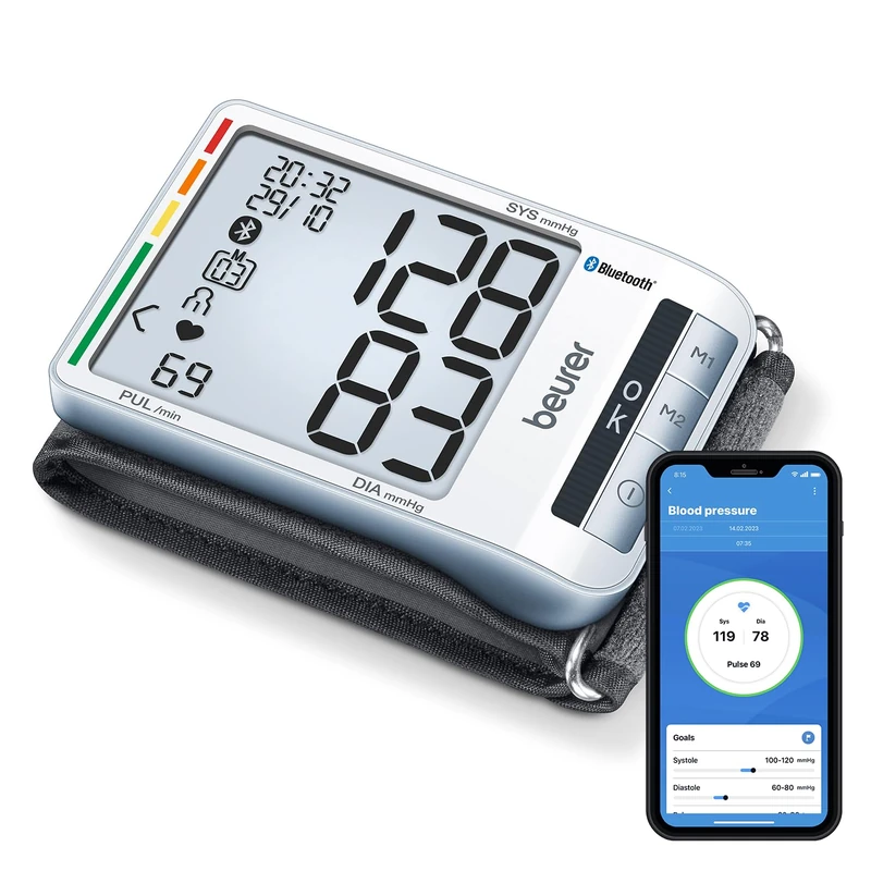 Beurer BC 85 Wrist Blood Pressure Monitor - Bluetooth Silver