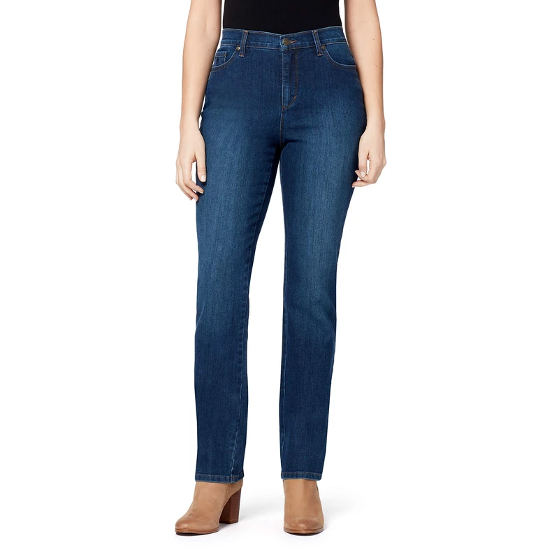 Gloria Vanderbilt Women's Amanda Classic High Rise Tapered Jean Plus Size, Blue, 16