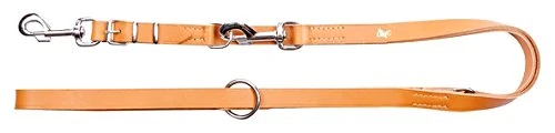 Dingo Genuine Leather Leash with a Swappable Snap-Hook, Classic Sewn Lead for All Breeds, Natural Colour 10301