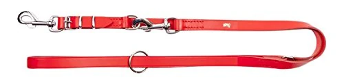 Dingo Genuine Red Leather Leash with a Swappable Snap-Hook, Classic Sewn Lead for All Breeds 10306