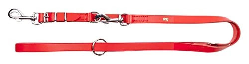 Dingo Genuine Red Leather Leash with a Swappable Snap-Hook, Classic Sewn Lead for All Breeds 10299