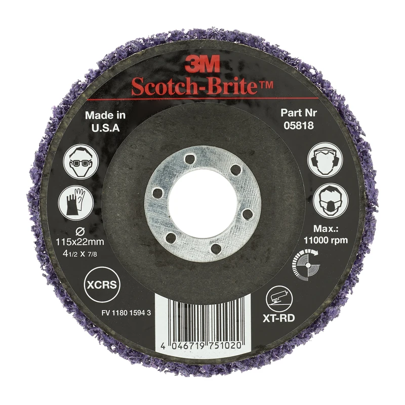 3M Scotch-Brite Clean and Strip abrasive discs XT-RD, 115 mm, 22 mm, extra coarse – Simple and easy paint prep, rust and coating removal -1 disc