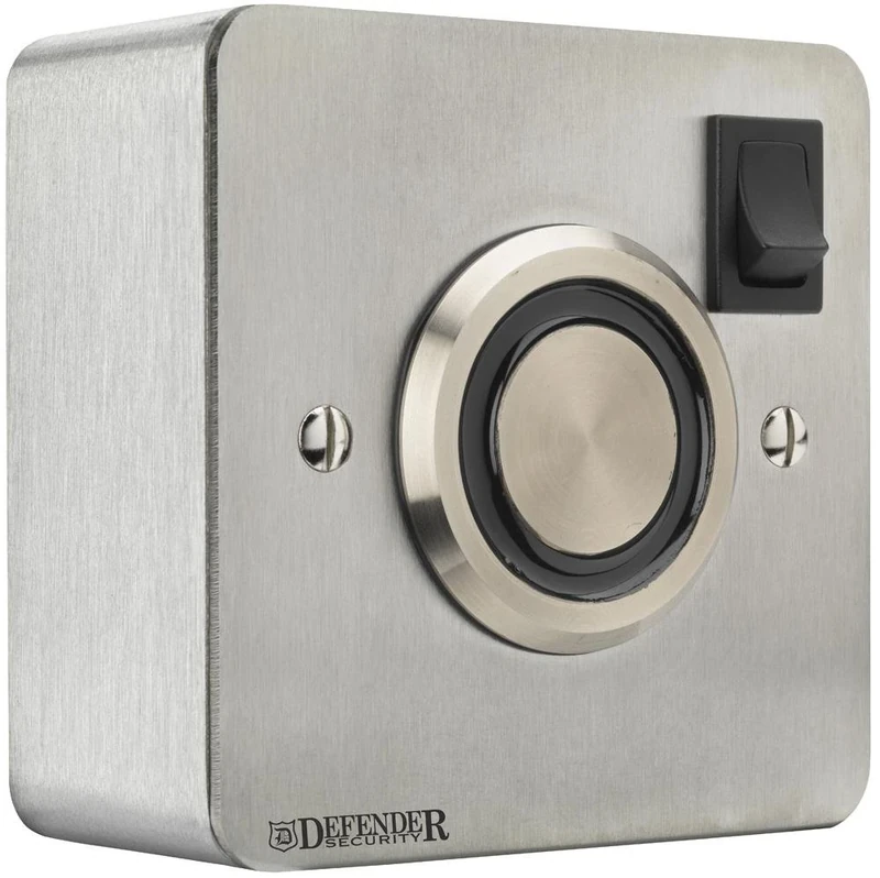 Defender Security DEF-0501F-1D 24VDc Hold Open Magnet with Surface Mount, Satin Stainless Steel