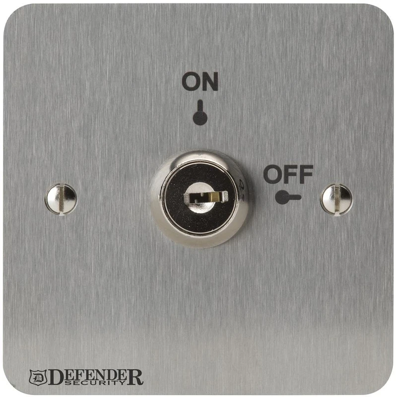 Defender Security DEF-0661-1 1-Gang 2 Position Key Lock Switch, Satin Stainless Steel maintained Contact - Image 1