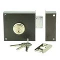 Ilargi 124a 8cm.he.izq.bp Overlay Lock w/Cylinder. Lever and Wrench on Both Sides 124a-he08ip