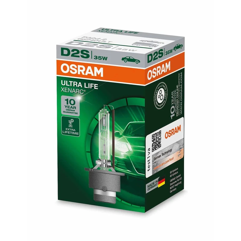OSRAM XENARC ULTRA LIFE D2S HID Xenon discharge bulb, discharge lamp, 66240ULT, folding carton box (1 unit)