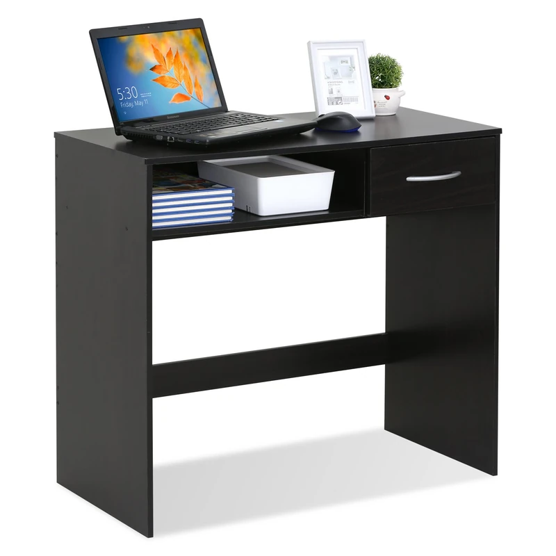 Furinno Computer Study Desk with Drawer, Engineered Wood, Espresso, 81.8 (W) x 73.9 (H) x 39.4 (D) cm
