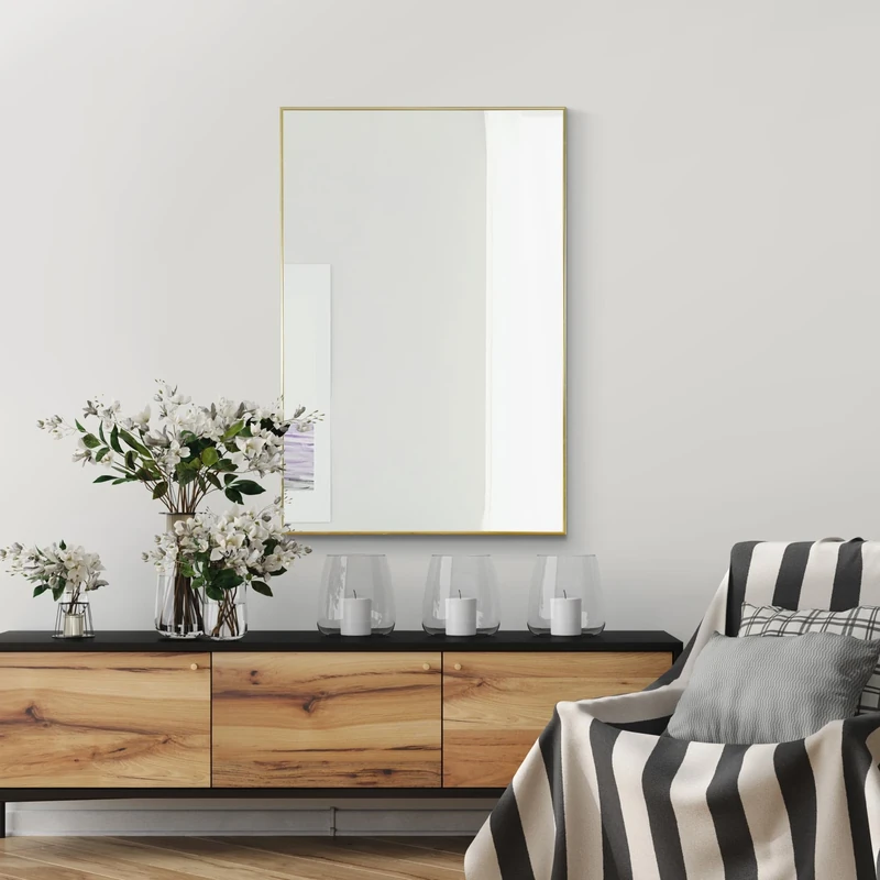 New Speckled Gold Framed Wall Mirror 3ft4 X 2ft4 (102cm X 71cm), 92 x 61