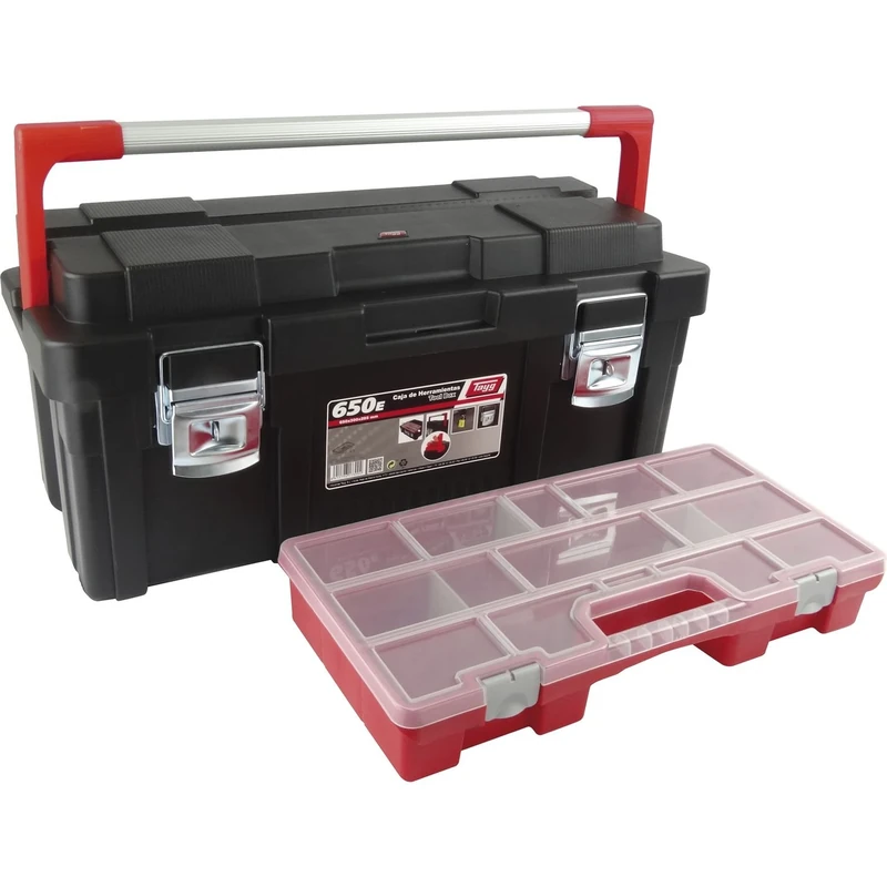 Tayg 8910188 Plastic-Aluminium Tool Box mod. 650-E, Black