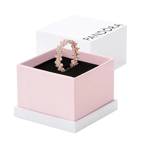 Pandora Garden Daisy 14k rose gold-plated ring with clear cubic zirconia, 48