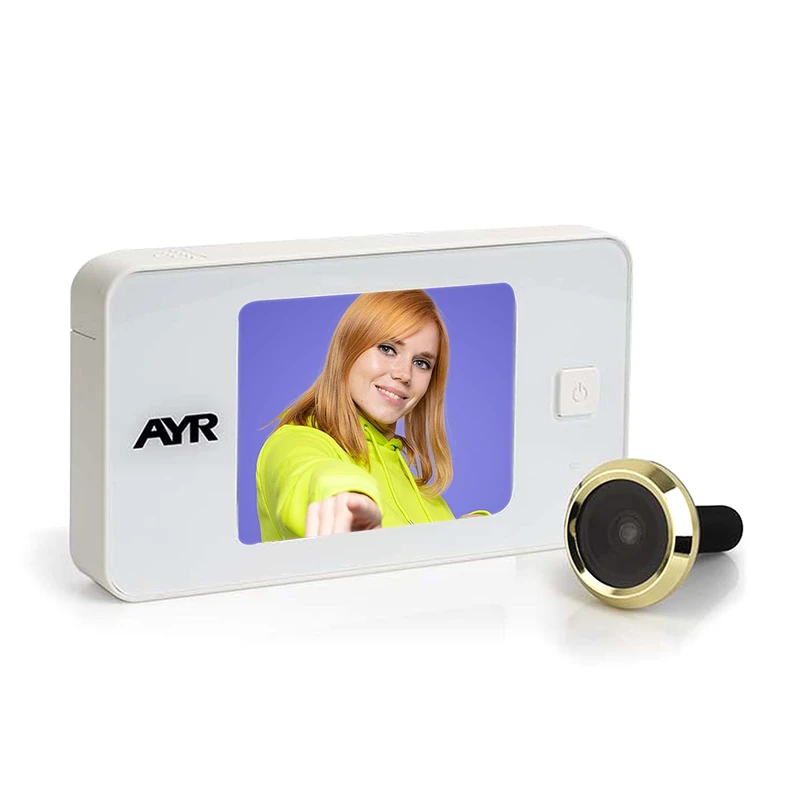 AYR Digital Peephole 752. Different finishes that adapt to the aesthetics of your door, White/Brass
