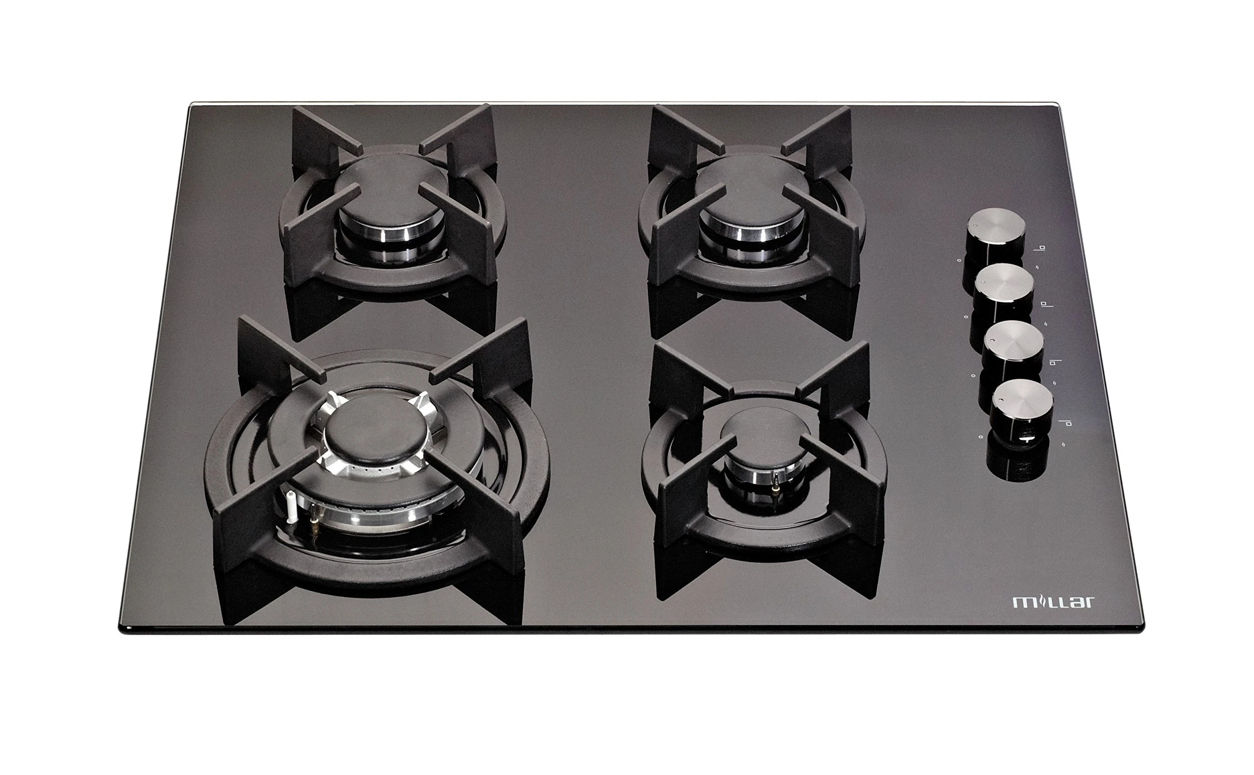 MILLAR GH6041XEB 60cm Built-in 4 Burner Black Gas on Glass Hob/Cooker/Cooktop with FFD