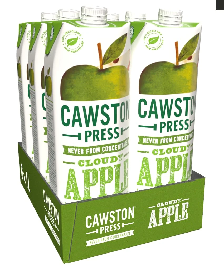 Cawston Press Cloudy Apple Pressed Juice, 1 l, Pack of 6