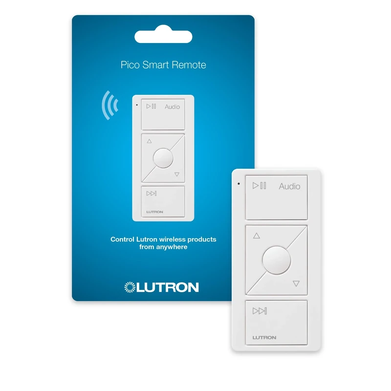 Lutron Pico Remote for Audio, Works with Sonos (Caseta Smart Hub Required), Raise/Lower Volume, Pause and Skip Tracks, For Table Top or Wallmount Use, PJ2-3BRL-GWH-A02, White - Image 1