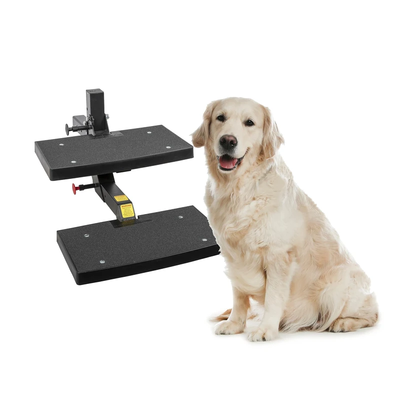 PetSafe Happy Ride Dog Hitch Step - Easy to Install on Any 2 Inch Vehicle Hitch - High-Traction Steps - Folds Down for Travel - Supports Pets up to 200 lb - Great for SUVs and Trucks